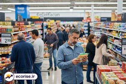 مصرف کنندگان آمریکایی در یک فروشگاه هایپرمارکت