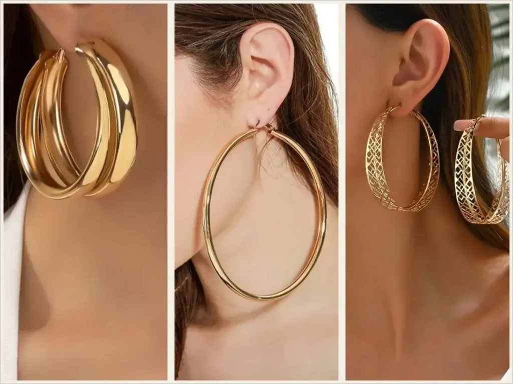 انواع گوشواره طلا حلقه ای