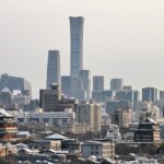 منظره برفی شهر پکن