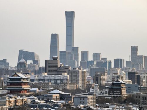 منظره برفی شهر پکن