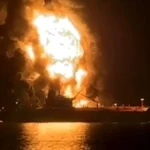 سوختن نفتکش در خلیج فارس